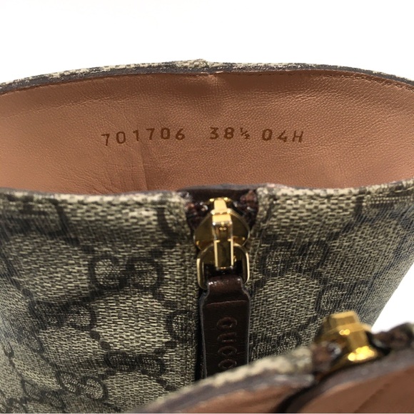 GUCCI BLONDIE GG SUPREME BOOTS / METAL LOGO -WOMEN’S US 8.5 -NEW - Picture 9 of 12